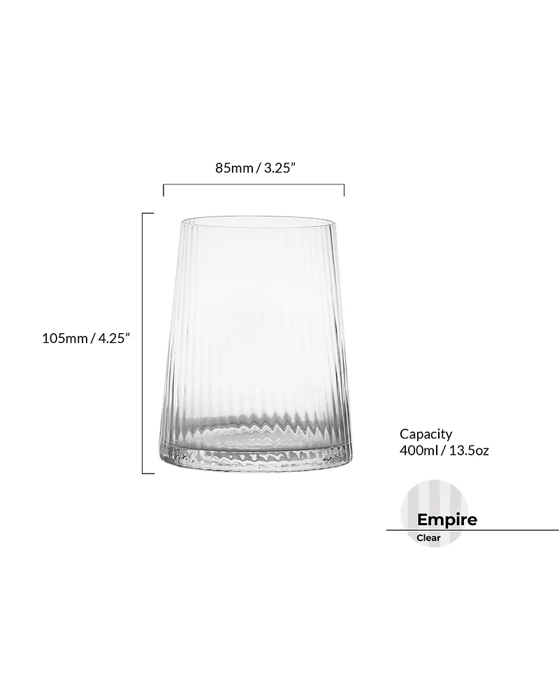 Anton Studio Designs Empire Clear Double Old Fashioned Tumblers, Set of 2