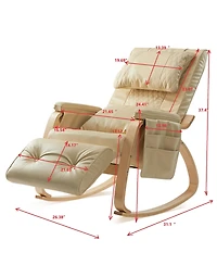 Streamdale Massage Comfortable Relax Rocking Chair Cream White