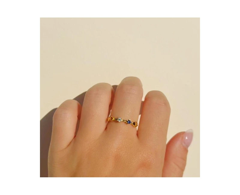 Sterling Silver Multicolor Sapphire Accent Ring