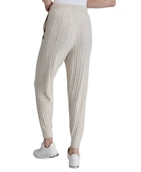 Dkny Sport Women's Drawstring Cable Knit Joggers