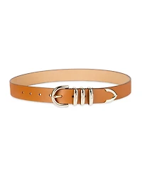Cole Haan Women's Modern Triple Keeper Beveled Edge Leather Belt