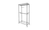 Portable Garment Rack with Hanging Rods and Shelves – Closet Organizer for Space-Saving Storage