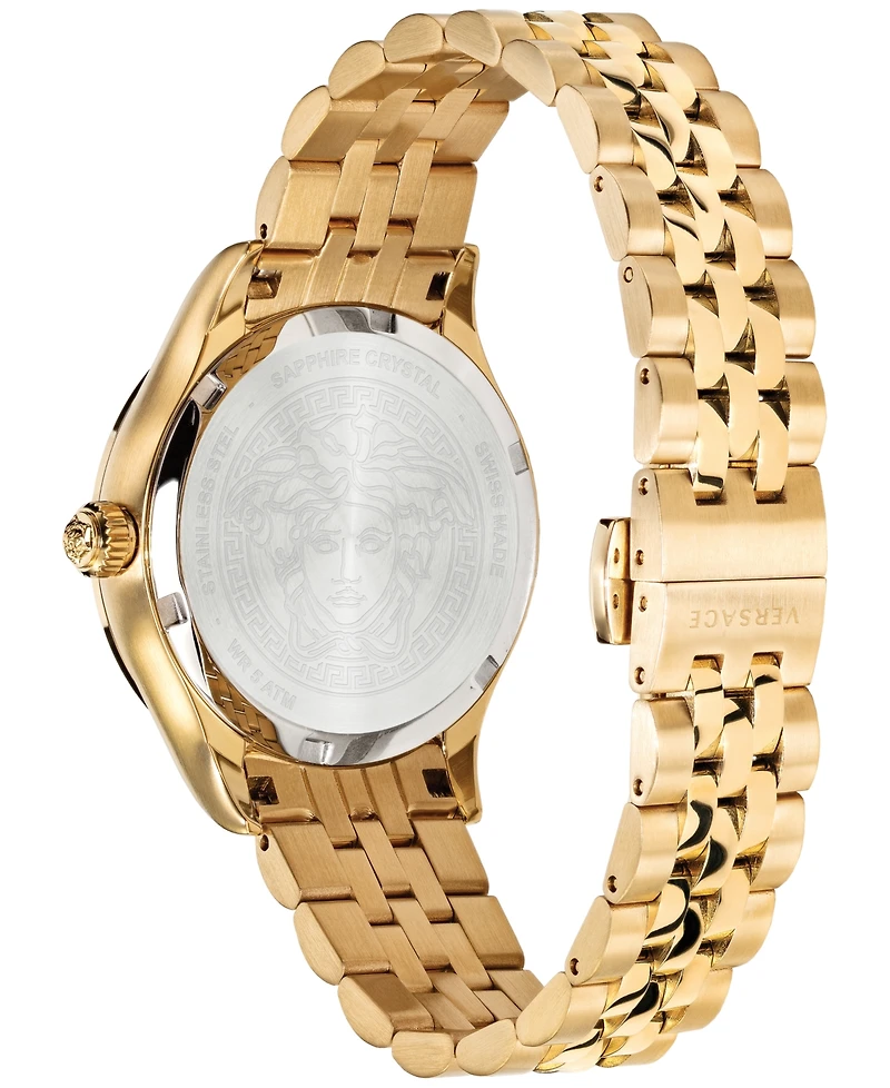 Versace Women's Swiss Hellenyium Gold Ion Plated Bracelet Watch 36mm