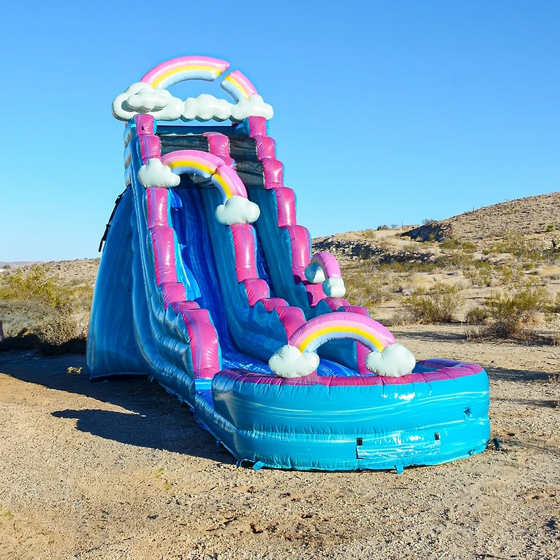 JumpOrange Imperfectly Perfect Commercial Grade Inflatable Water Slide with Detachable Deep Pool for Kids and Adults (with Blower), Outdoor Indoor, We
