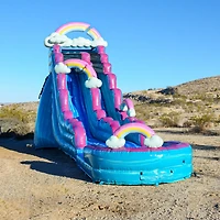 JumpOrange Imperfectly Perfect Commercial Grade Inflatable Water Slide with Detachable Deep Pool for Kids and Adults (with Blower), Outdoor Indoor, We