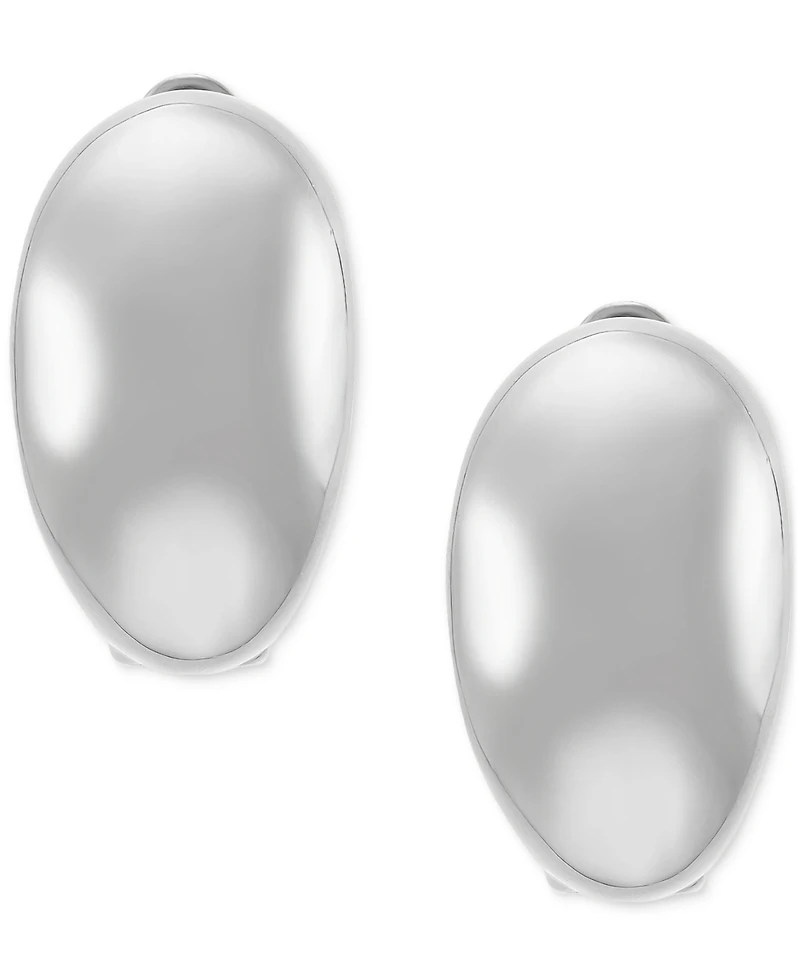 Small Polished Graduated Huggie Hoop Earrings in Sterling Silver, 7/8"