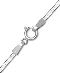 18" Flat Herringbone Chain Necklace (1-1/4mm) in 14k White Gold