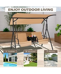Sugift Porch Swing Chair with Adjustable Canopy