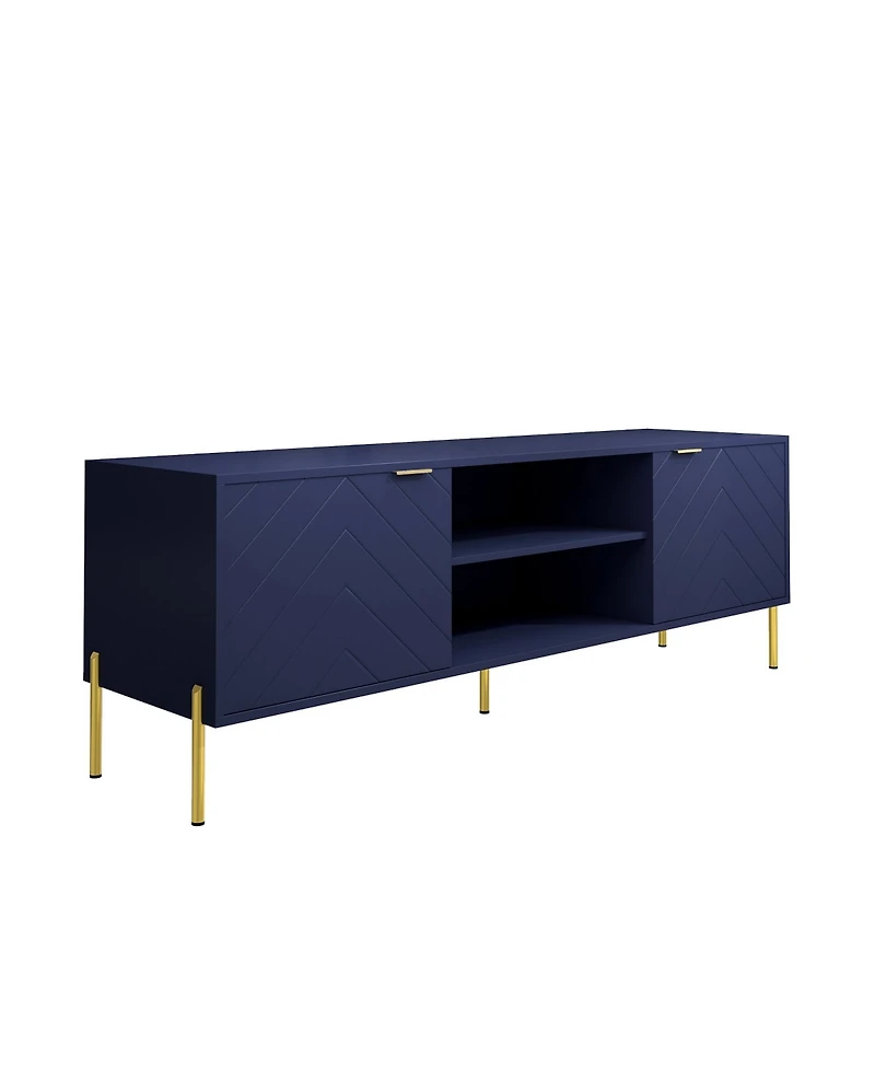 Unique Herringbone Design Multifunctional Tv Stand With Led Light