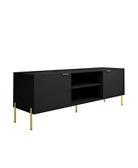 Unique Herringbone Design Multifunctional Tv Stand With Led Light