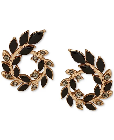 lonna & lilly Gold-Tone Faux Colored Open Leaf Wreath Earrings