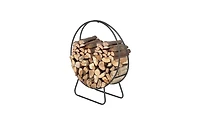 Slickblue Black Sand Pattern Iron Fireplace Firewood Stand – 4 Feet Long, 24 Inches High