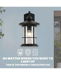Flynama 1 Waterproof Outdoor Wall Light, Clear Glass Sheet Outdoor Wall Light, Matte Black