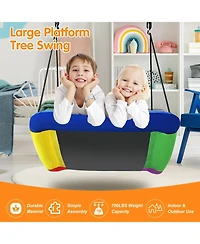 Hongge 700lb Giant 60 Inch Platform Tree Swing for Kids and Adults-Multicolor