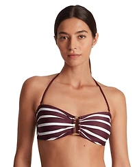 Lauren Ralph Lauren Women's Striped Ring Bandeau Bikini Top