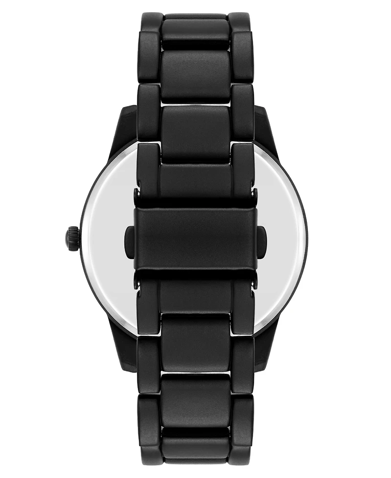 Steve Madden Men's Contemporary Black Alloy Metal Watch, 45mm