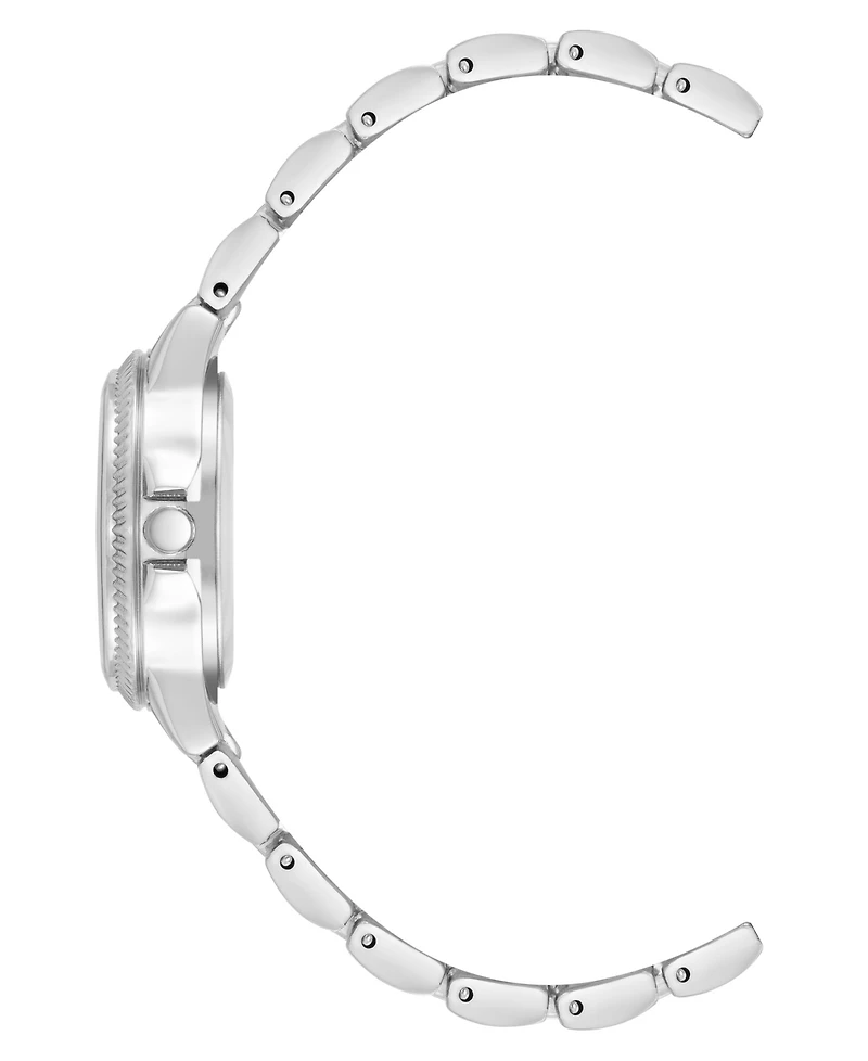 Steve Madden Women's Everyday Silver-Tone Alloy Metal Bracelet Watch, 30mm