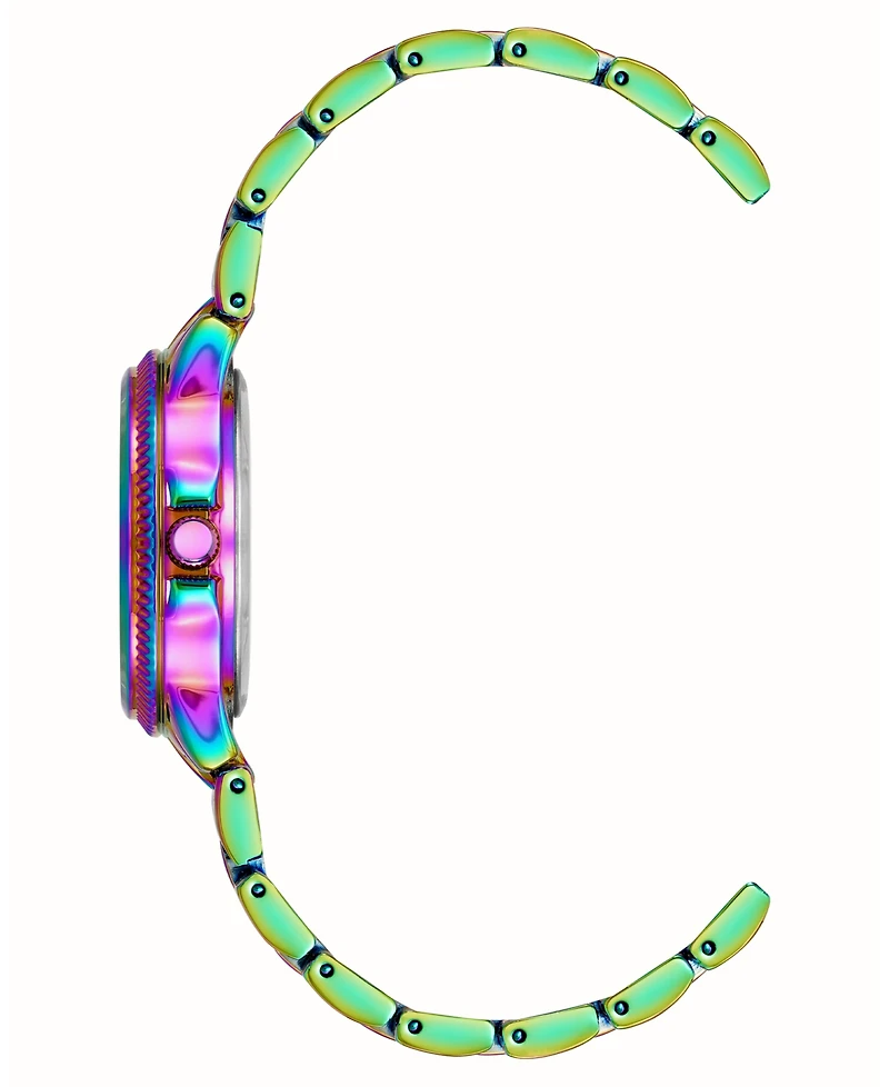 Steve Madden Women's Everyday Rainbow Alloy Metal Bracelet Watch, 30mm