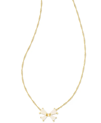 Kendra Scott Gold-Tone Druzy or Mother of Pearl Bow Adjustable 19" Pendant Necklace