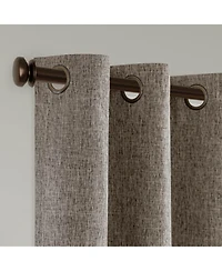 Awesome Home Linen Texture Blackout Grommet Curtains Pair (2 Panels