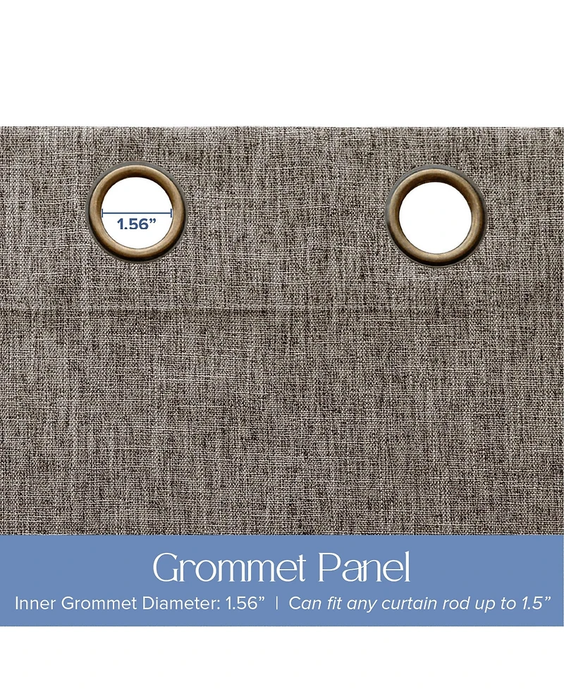Awesome Home Linen Texture Blackout Grommet Curtains Pair (2 Panels