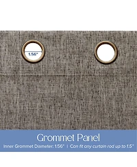 Awesome Home Linen Texture Blackout Grommet Curtains Pair (2 Panels