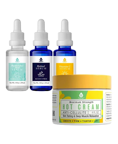 Pursonic Ultimate Skin Care Duo: Anti Cellulite & Muscle Relaxation Hot Cream + Anti-Aging Serum Set