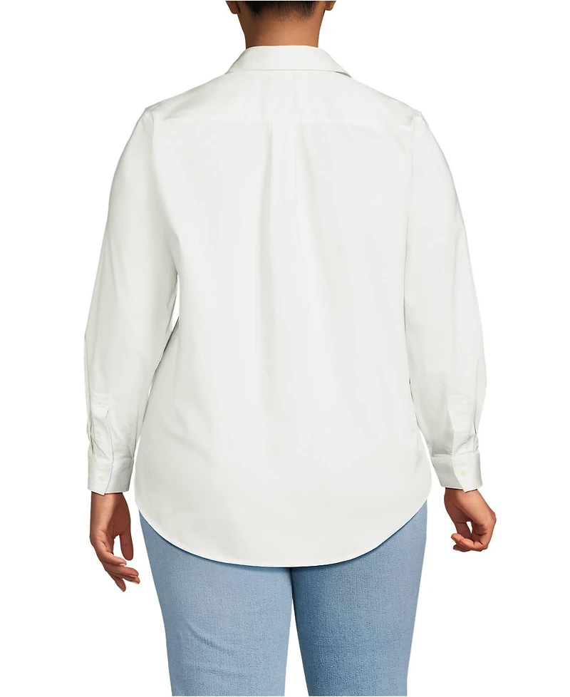 Lands' End Plus Size Cooling Button Front Shirt