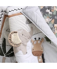 The Peanutshell Safari Serenity Cotton Crib Bedding Set for Baby Boys and Baby Girls, 4 Pieces