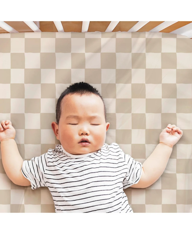 The Peanutshell Cheerful Check Cotton Jersey 4 Pack Fitted Crib Sheets
