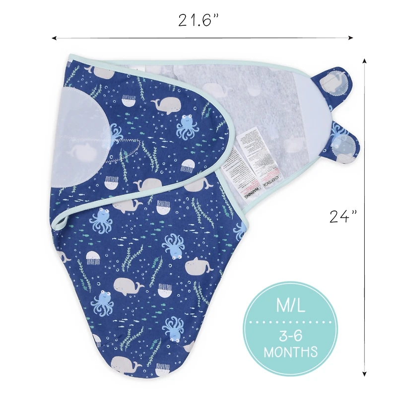 The Peanutshell Newborn Swaddles for Baby Boys and Girls, 3 Pack Set