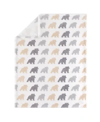 The Peanutshell Grey, Tan and Green Woodscape 5 Piece Crib Bedding Set for Baby Boys or Girls, Nursery Set with Blanket