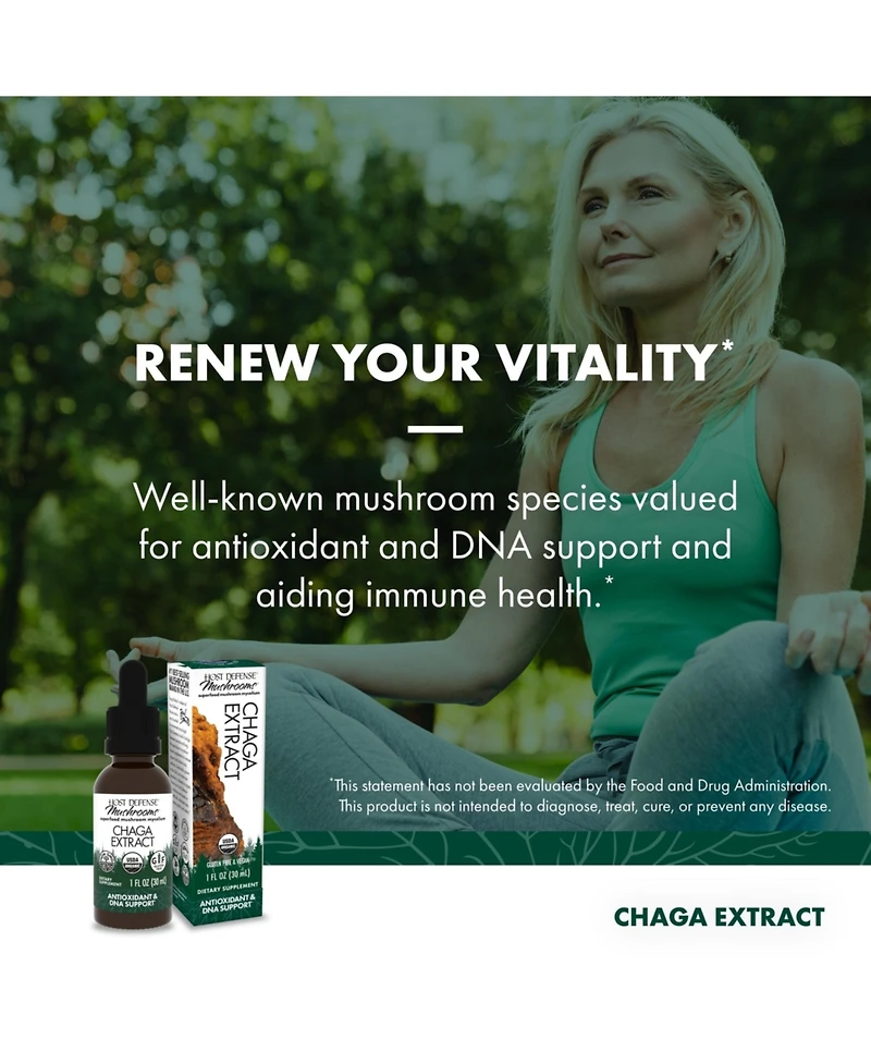 Host Defense Chaga Extract - Immune System Support Supplement