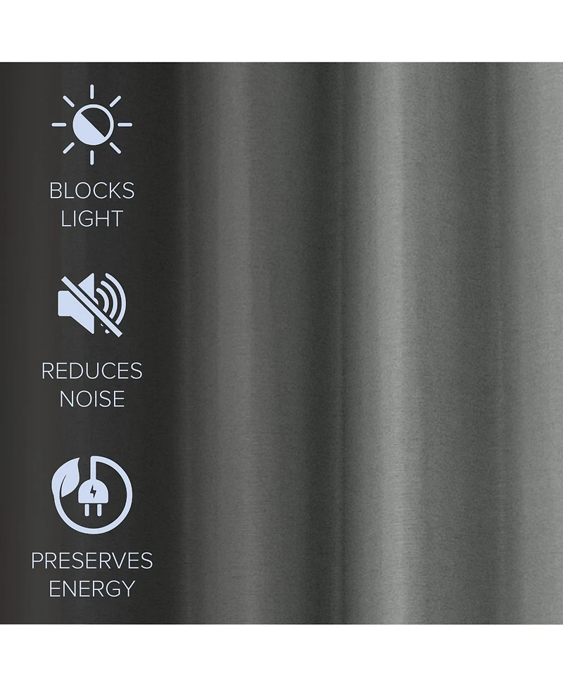 Brushed Serengeti Stria 100% Blackout Grommet Pair (2 panels