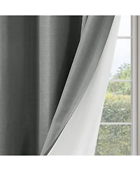 Brushed Serengeti Stria 100% Blackout Grommet Pair (2 panels