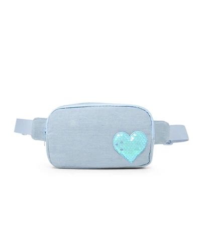 Tiny Treats + Zomi Gems Girls Sequin Heart Belt Bag, Blue