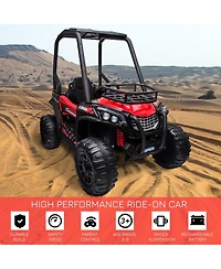 Aosom 12V Kids Utv with Music, Lights, MP3/Usb, Suspension,