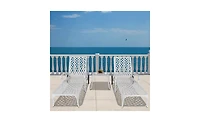 Slickblue Adjustable Cast Aluminum Lying Bed for Courtyards Stylish and Comfortable Outdoor Relaxation