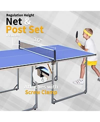 Slickblue 6FT Portable Table Tennis Table Set – Foldable Ping Pong Table for Indoor & Outdoor