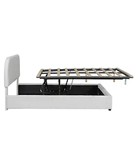 Streamdale Teddy Fleece Platform Bed with Hydraulic Storage