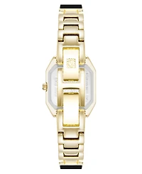 Anne Klein Women's Quartz Premium Crystal Black Enamel and Gold-Tone Alloy Metal Bangle Watch, 23mm