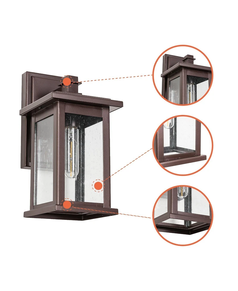 Flynama 1 Set Oil Rubbed Bronze not Motion Sensing Outdoor Hardwired Wall Lantern Sconce with No Bulbs Included