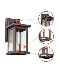 Flynama 1 Set Oil Rubbed Bronze not Motion Sensing Outdoor Hardwired Wall Lantern Sconce with No Bulbs Included
