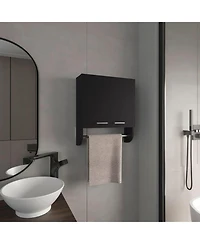 Huslia Medicine Cabinet with 2 Shelves and Doors, Black Wengue