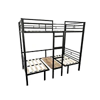 Streamdale Furniture Full Size Loft Bed with Table Set Transformable to Full over Full Bunk
