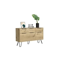 Begonia Double Dresser, Four Drawers, Superior Top, Hairpin Legs, Light Oak