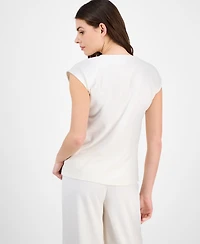 Anne Klein Women's Embellished Keyhole Top