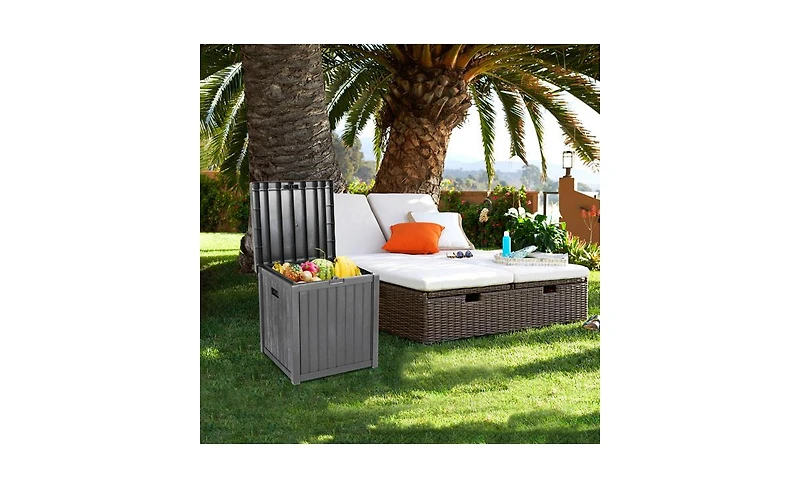 Slickblue 51 Gallon Outdoor Garden Plastic Storage Deck Box – Waterproof & Lockable Chest for Tools, Cushions, and Toys