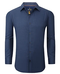 Tom Baine Men's Four-Way Stretch Denim Button Down Dress Shirt