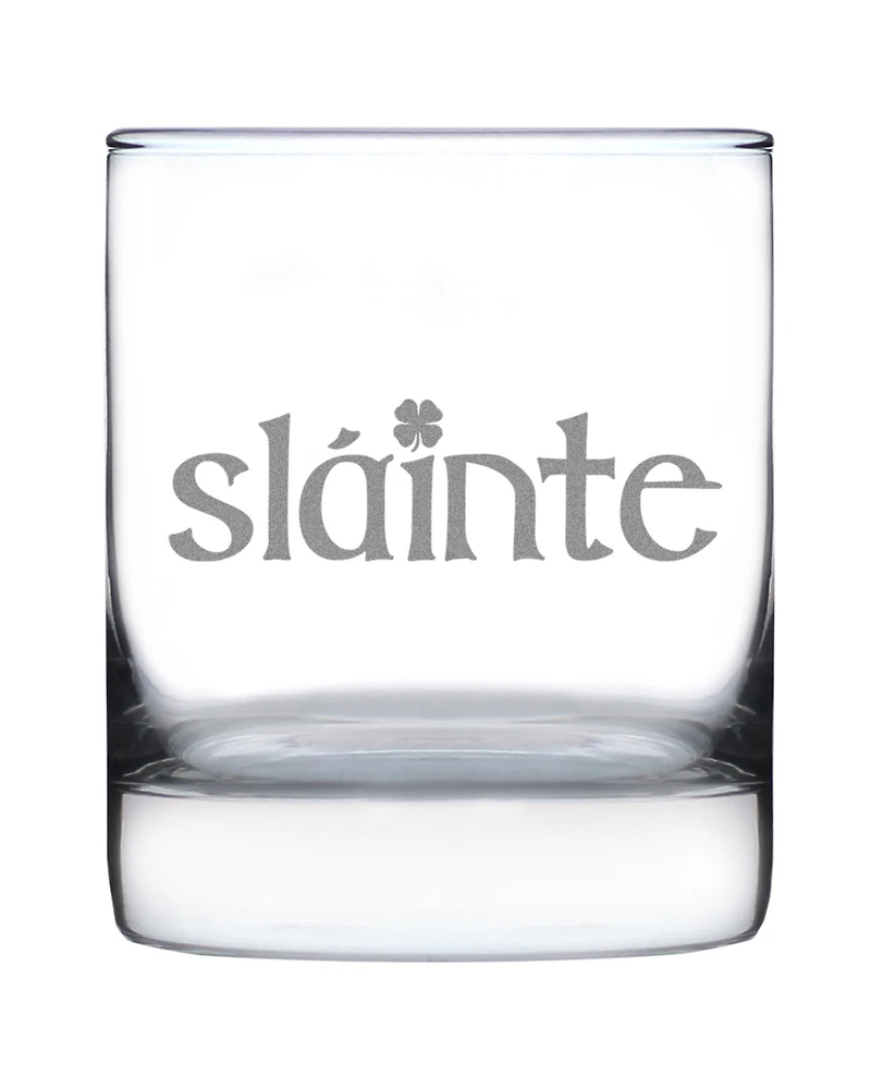 Bevvee Slainte Irish Cheers Whiskey Rocks Glass